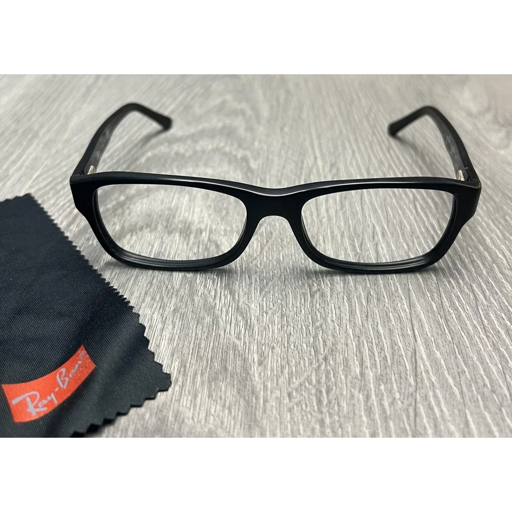 Ray-Ban RB 5268 5119 Rectangular Unisex Eyeglass Frames 52-17 135 Black‎ Cloth